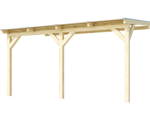 Dřevěný přístřešek pro auto s plochou střechou