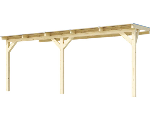 Dřevěný carport s plochou střechou