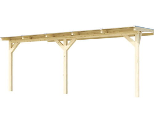 Dřevěný přístřešek pro auto s průhlednou střechou