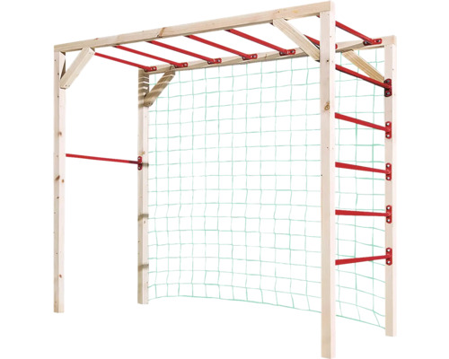 Herní věž s lezeckou stěnou a žebřinami z dřeva