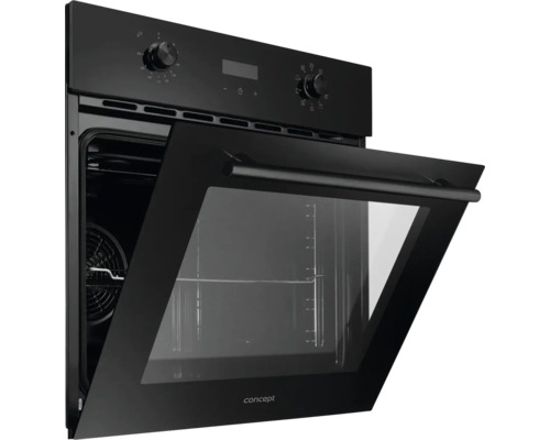 Vestavná trouba s otevřenými dvířky