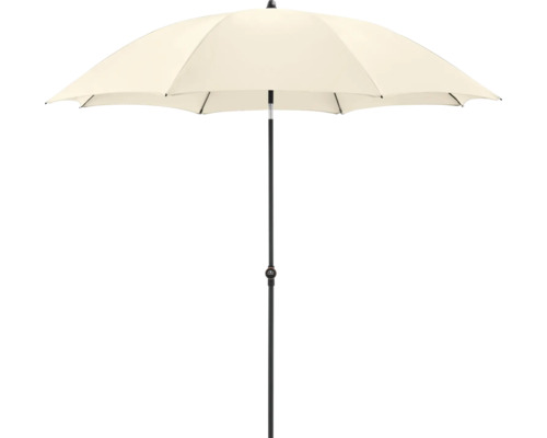 Krémový slunečník s centrální tyčí pro venkovní použití