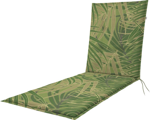 Polstr na lehátko LIVING 195 x 60 x 6 cm Podložka na zahradní lehátko s motivem listů