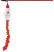 Udírna na kočky s postavou Santa Clause a peřím