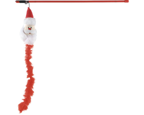 Udírna na kočky s postavou Santa Clause a peřím