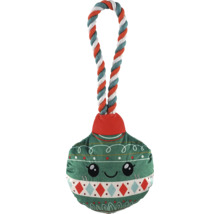 Hračka pro psy ve tvaru vánoční koule s provazem