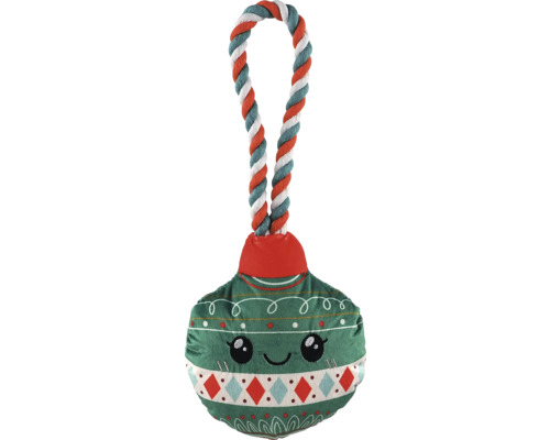 Hračka pro psy ve tvaru vánoční koule s provazem