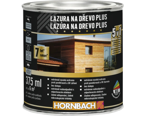 Lazura na dřevo Plus Hornbach RAL 7016 antracit 0,375 l ekologicky šetrné Lazura na dřevo Plus v 375 ml balení pro exteriér
