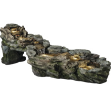 Kaskádová fontána se vzhledem kamene a osvětlením pro zahradu