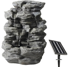 Solární kaskádová fontána ve vzhledu skály s vodní hrou