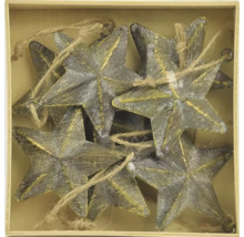 Sada hvězdicových přívěsků s jutovým provázkem v krabici