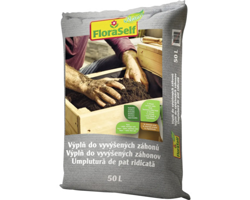 FloraSelf Nature výplň do vyvýšených záhonů, 50 litrů pytel