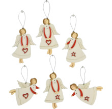 Ozdobné andělské přívěsky s motivy srdce a hvězdy pro slavnostní dekorace