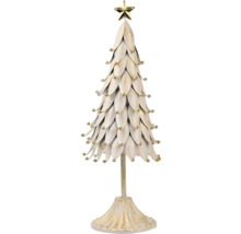 Dekorativní kovový vánoční stromek s hvězdou a ozdobami