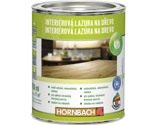 Lazura na dřevo do interiéru v kovovém kbelíku, vhodná na nábytek, značka Hornbach