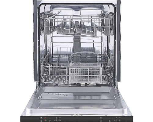 Otevřená myčka s dvěma koši na nádobí