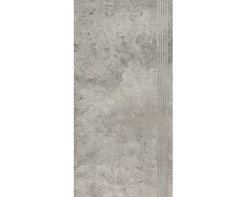 Schodovky Forum 60x30 cm Šedá dlaždice s rýhovaným okrajem