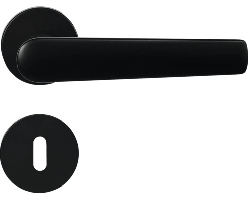 Hliníkové kování RK.K16.BOLOGNA.BB.CE na kulatých rozetách s vratnou pružinou klik Sada kliky dveří s klíčovou rozetou