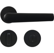Černá sada kliky ke dveřím se zámkem