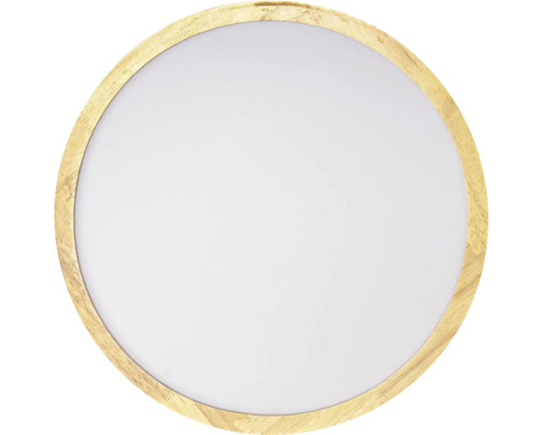 LED stropní svítidlo Eurakles PURE RC 60 W 4200/6600 lm 3000-6500K dub s dálkovým ovládáním Kulaté stropní svítidlo s dřevěným rámem