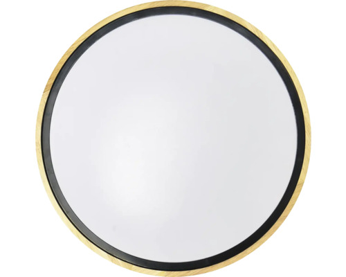 LED stropní svítidlo Eurakles GIPSY RC 60 W 4200/6600 lm 3000-6500K černé/dub s dálkovým ovládáním Kulaté zrcadlo s rámem