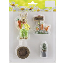 Sada dekorací s velikonočním zajíčkem, cedulkou, stromem a sudem