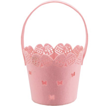 Velikonoční košík z plsti s držadlem a vyřezávanými motivy