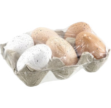 Balení šesti dekoračních vajec v různých barvách