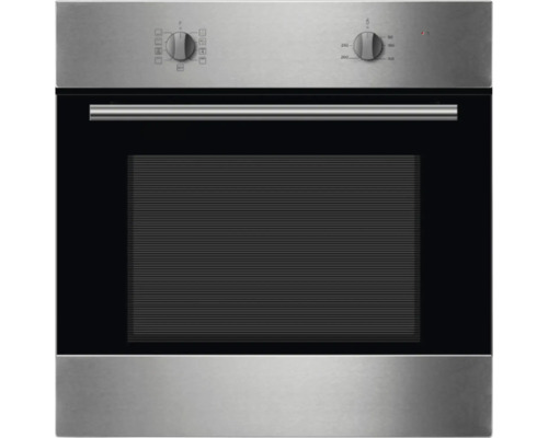 Vestavná trouba z nerezové oceli se skleněnými dvířky a otočnými knoflíky