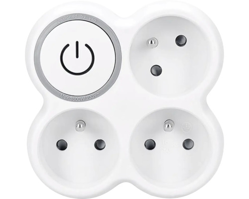 Rozbočovací zásuvka se čtyřmi zásuvkami a vypínačem