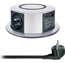Vestavná zásuvka s USB porty a napájecí zástrčkou