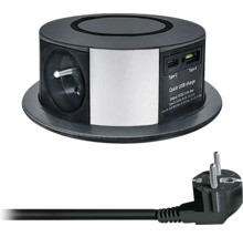 Zásuvkový blok s USB porty a zástrčkou