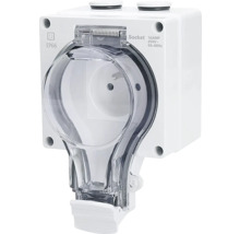 Zásuvka do vlhkého prostředí s výklopným víkem