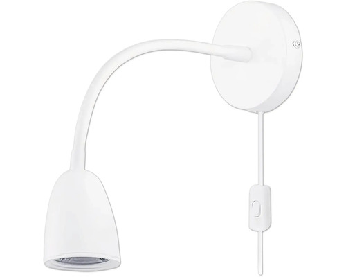 Bílé nástěnné svítidlo s flexibilním ramenem a vypínačem