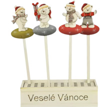 Vánoční dekorace s figurkami medvědů