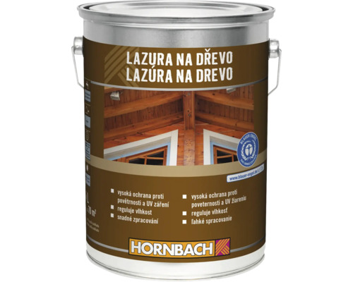 Lazura na dřevo v kovové plechovce s logem Hornbach