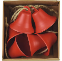 Dekorativní červené zvonky se šňůrkou v krabici