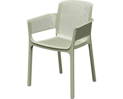 Židle s područkami plastová NEXO 54 x 59 x 81 cm béžová Plastová zahradní židle s područkami