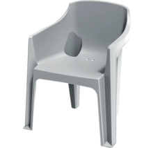 Šedá plastová židle s područkami