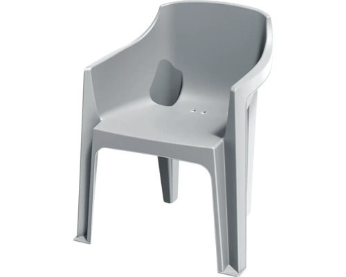 Židle s područkami plastová TURINO 36 x 55 x 77 cm světle šedá Šedá plastová židle s područkami