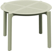 Kulatý zahradní stůl z plastu se čtyřmi nohami
