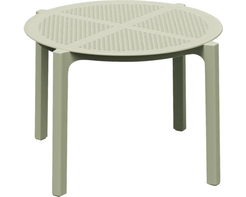 Kulatý zahradní stůl z plastu se čtyřmi nohami