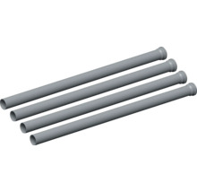 Čtyři šedé odpadní trubky