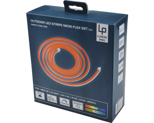 Balení Lumak Pro venkovního LED neonového ohebného pásku o délce 3 metry