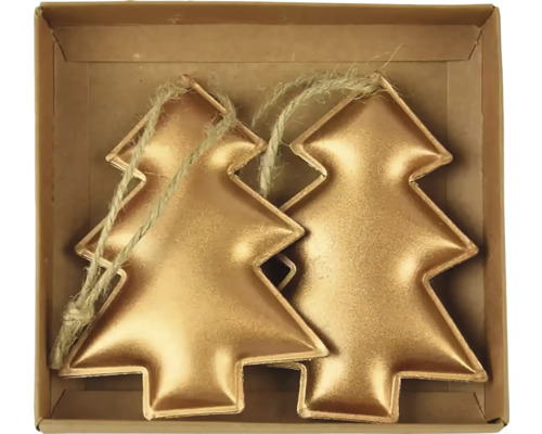 Závěsná dekorace stromek GOLD, kov, zlatá Kovové ozdoby na vánoční stromeček v krabici