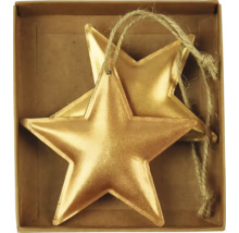 Dvě zlaté hvězdy se šňůrkou v krabici