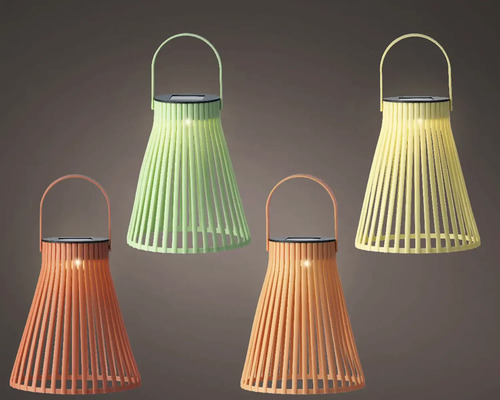 Čtyři bambusové solární lampy s rukojetí