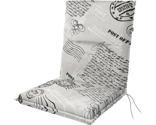 Polstr s nízkou opěrkou SPOT 100 x 48 x 5 cm Podsedák s poštovním motivem pro větší pohodlí