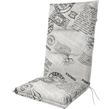 Podsedák na židli s vysokým opěradlem a motivem poštovních známek