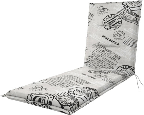 Polstr na lehátko SPOT 195 x 60 x 5 cm Podložka na lehátko s motivy písma a razítka